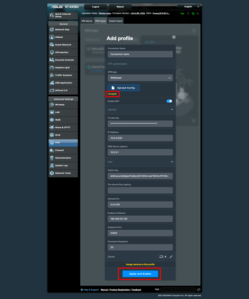 Complete the setup on your router