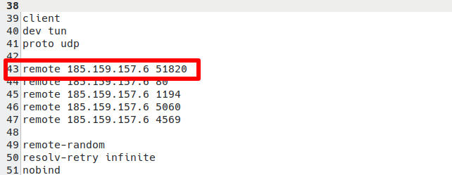 The first number is the IP address, and the second number is the port number.