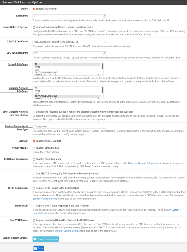 DNS settings