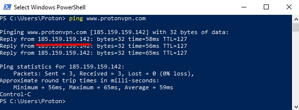 How to ping a domain