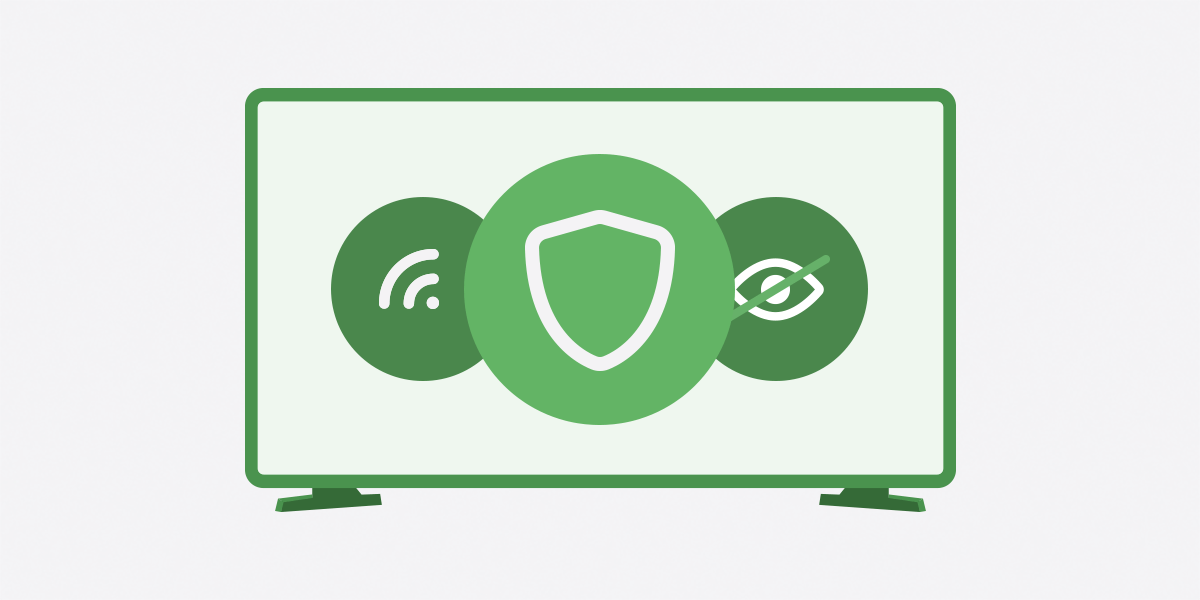 Illustration of a VPN app on a smart TV