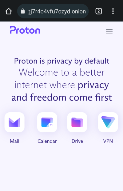 Visiting an onion site in Chrome on Android