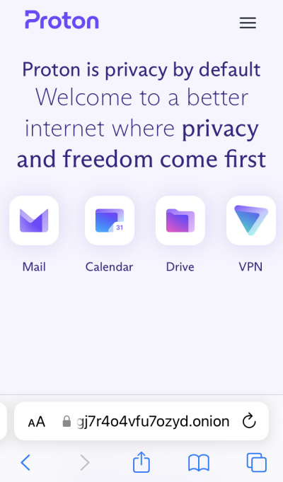 Visiting an onion site in Safari on iOS